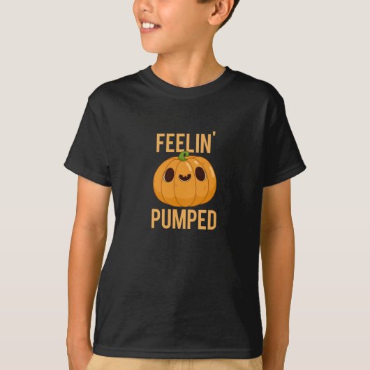 T-shirt Feelin Pompé Funky Citrouille Pun Dark BG (Devant)
