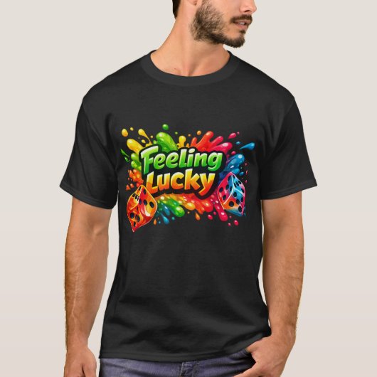 T-shirt Feeling Lucky Dice Splash Tee (Devant)