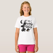T-shirt Feeling Witchy drôle sorcière d'Halloween (Devant entier)