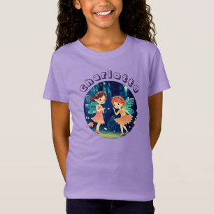 T-Shirt Fées de Forêt Enchantées mignonnes Nom pourpre