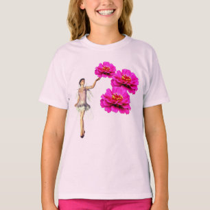 T-shirt Fées Et Fleurs De Zinnia Rose