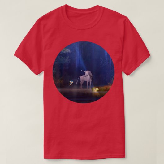 T-shirt Fées et licornes dans la forêt (Design devant)