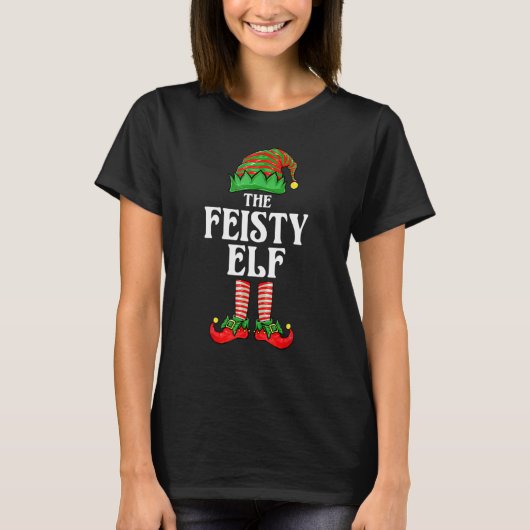 T-shirt Feisty Elf Matching Family Group Christmas Party P (Devant)