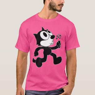 T-shirt Feli Dessin Animé Sifflement et Musique Notes Fel