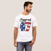 T-shirt Félicitations 47 Trump Drapeau américain (Devant entier)