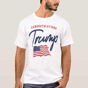 T-shirt Félicitations à Trump American Flag