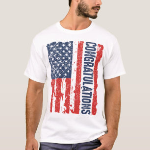 T-shirt Félicitations à Trump American Flag