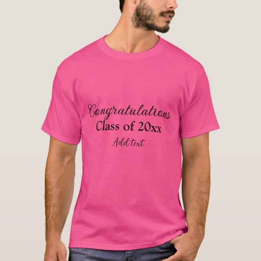 T-shirt Félicitations de graduation simples clas d'ajout m (Devant)