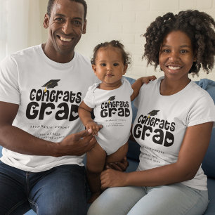 T-shirt Félicitations Grad Bold Nom du texte 2024 Graduati
