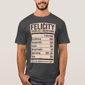 T-shirt Felicity Nutrition Facts Name Nickname Alias Title