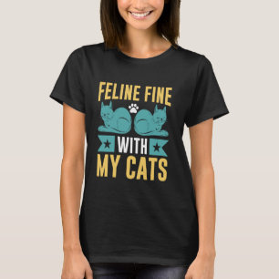 T-shirt Félin bien avec pépé de mes chats