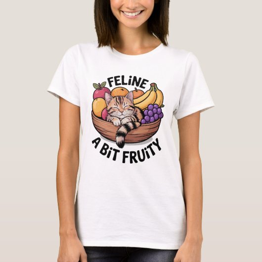 T-shirt Feline a Bit Fruity - Cozy Cat (Devant)