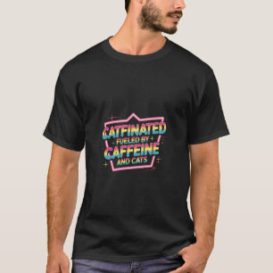T-shirt Féliné Energisé Par La Caféine Et Les Chats Café F