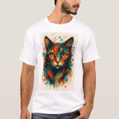 T-shirt Feline Energy - Abstrait Cat Expressionist Art Te (Devant)