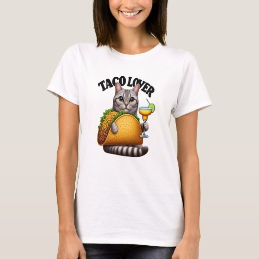 T-shirt Feline Fiesta : Taco Cat (Devant)