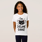 T-Shirt Feline Good Funny Chat (Devant entier)