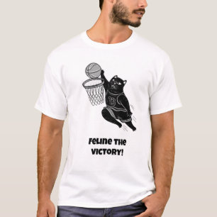 T-shirt Féline la victoire ! Basket-ball de chat amusant