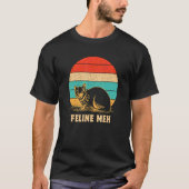 T-shirt Feline Meh Cat Humor Kitten Lazy Sarcastic (Devant)