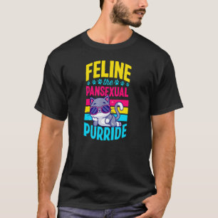 T-shirt Feline Pansexual Purride Pansexual Cat Pride F