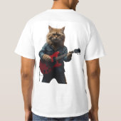 T-shirt Feline Rocker Jouer de la guitare (Dos)