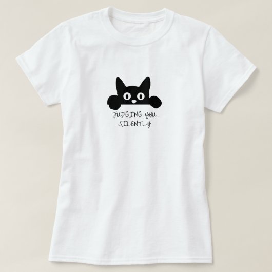 T-shirt Feline Sassy : Le Jugement Vous Cat Silencieusemen (Design devant)