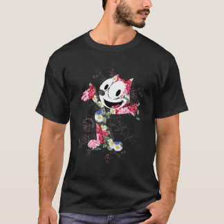 T-shirt Felix Le Remplissage Floral Du Chat