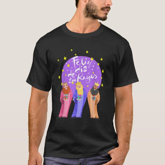 T-shirt Feliz Dia De Los Reyes Christmas  Happy Three King (Devant)
