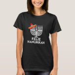 T-shirt Feliz Hanoukka Menorah Chanukah Jewish Chrismukka<br><div class="desc">Feliz Hanoukka Menorah Chanukah Juif Chrismukkah</div>