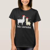 T-shirt Feliz Llamadad Santa Llama Fleece Navidad Alpaca C (Devant)