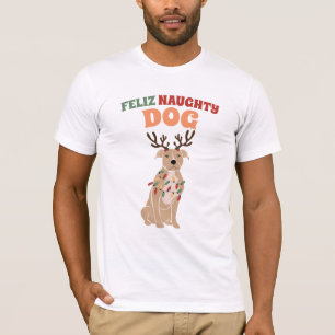 T-shirt Feliz Naughty Dog Ugly Christmas Sweater Style