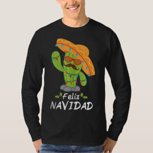 T-shirt Feliz Navidad Cactus - Noël Des Arbres Mexicains E