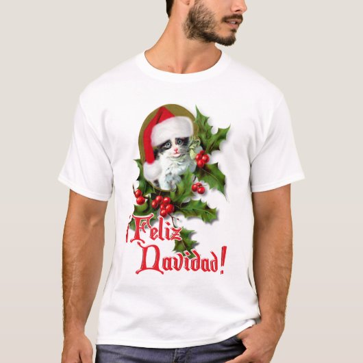 T-shirt Feliz Navidad - Christmas Kitten (Devant)