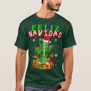 T-shirt Feliz Navidad Cute Christmas Lumières Père Noël Ca