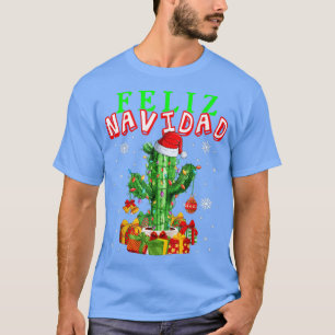 T-shirt Feliz Navidad Cute Christmas Lumières Père Noël Ca