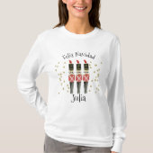 T-shirt Feliz Navidad Ladies Christmas Shirt With Name (Devant)