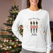 T-shirt Feliz Navidad Ladies Christmas Shirt With Name
