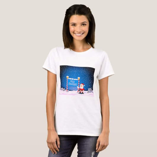 T-shirt Feliz Navidad Père Noël (Devant entier)