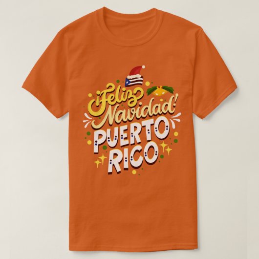 T-shirt Feliz Navidad Porto Rico Joyeux Noël (Design devant)