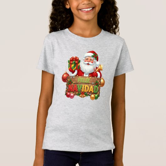 T-Shirt Feliz Navidad Santa Christmas (Devant)