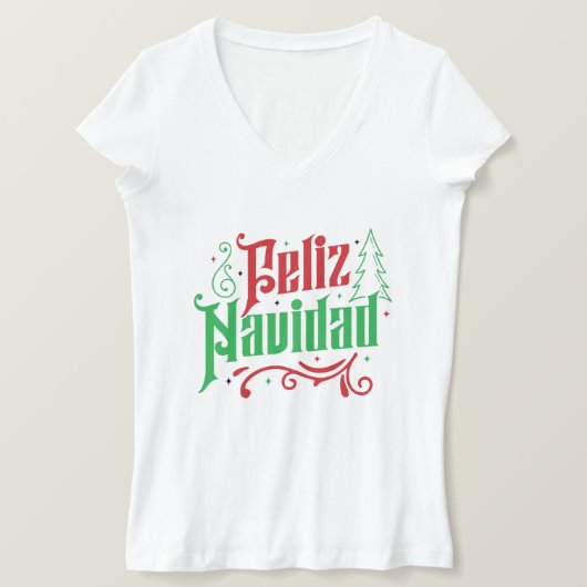 T-shirt Feliz Navidad Spanish Joyeux Noël (Design devant)