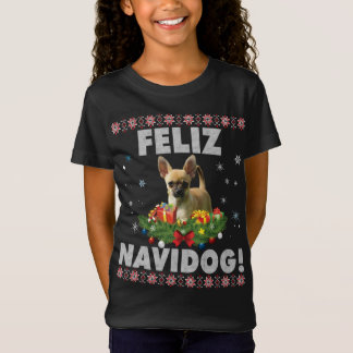 T-Shirt Feliz Navidog Chihuahua Chien Douille moche Père N