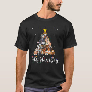 T-shirt Feliz Navidog Noël Arbre Chien Xmas Pun Chien Amou