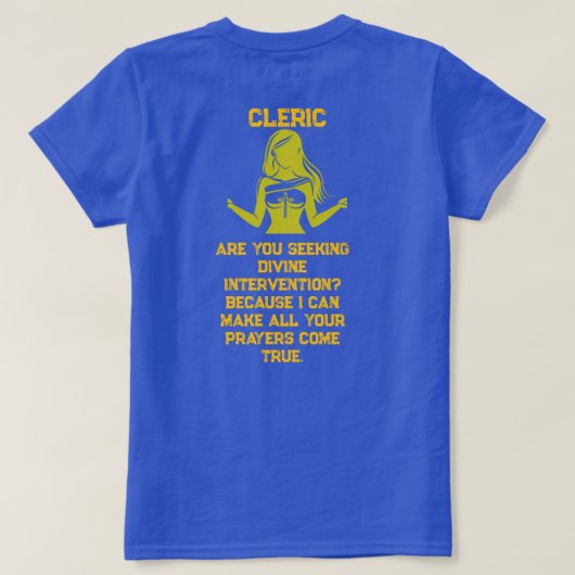 T-shirt Female Cleric Seeking (Design dos)
