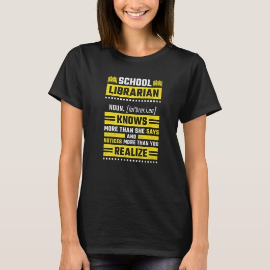 T-shirt Female School Librarian Definition (Devant)