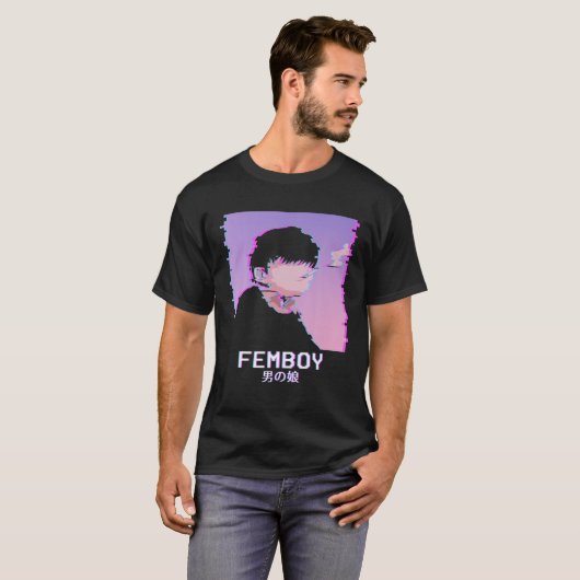 T-shirt Femboy Japanese Emo Vaporwave Aesthetic LGBTQ Gay (Devant entier)