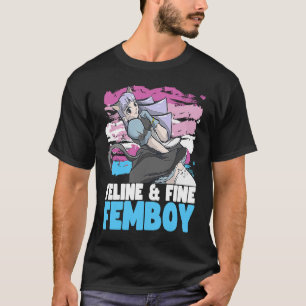 T-shirt Femboy Maidcore avec Cat Ears Feline & Fine Femboy