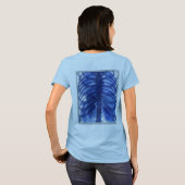T-shirt Femelle bleue de rayon X (Dos entier)