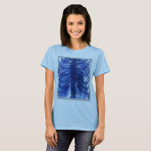 T-shirt Femelle bleue de rayon X (Devant entier)