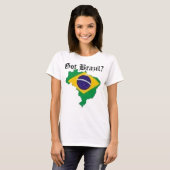 T-shirt femelle du Brésil (passé le Brésil) (Devant entier)