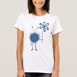 T-shirt Femelle mauvaise bleue d'insecte de fleur